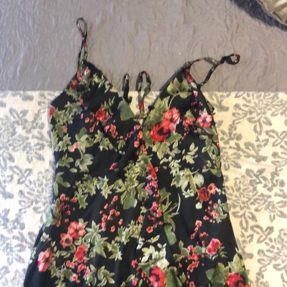 Long split dress floral